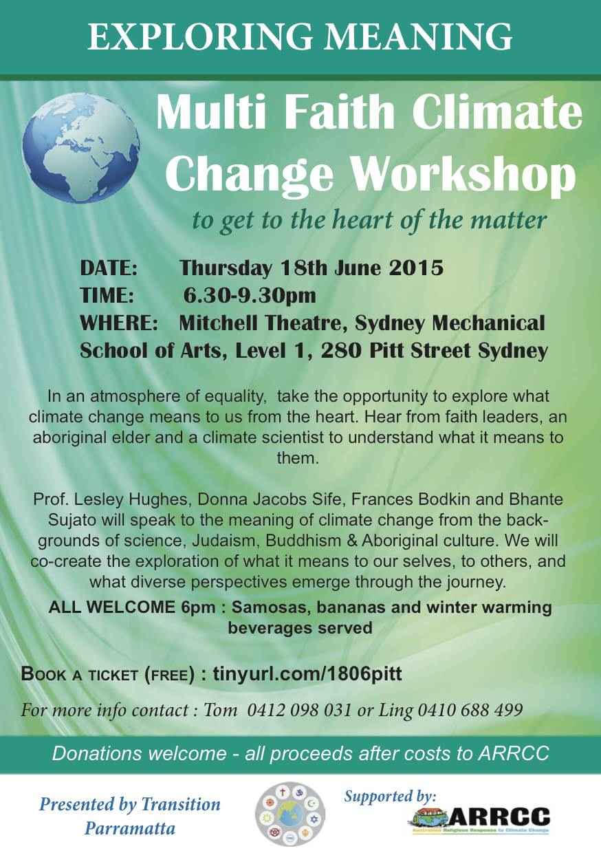 Multi Faith Climate Change Workshop : Exploring Meaning